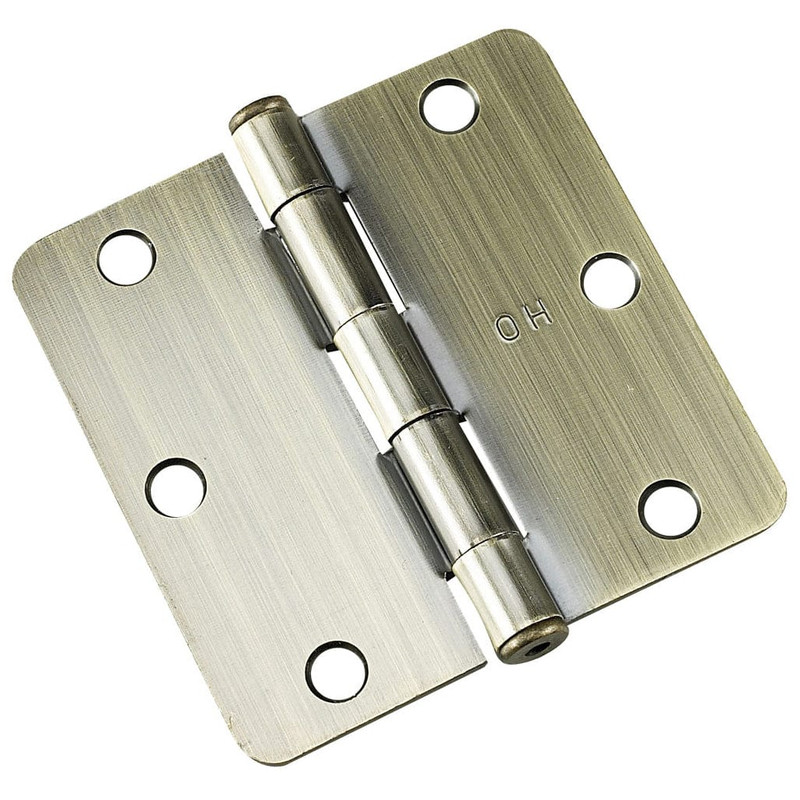 Full Mortise Butt Hinge - Size:3-1/2" - Finish:Antique Brass - Corner Type:1/4" Radius